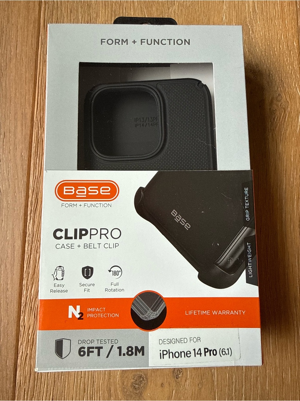 New Base CLIPRO Case + Belt Clip for iPhone 14 Pro 6.1” Black Case